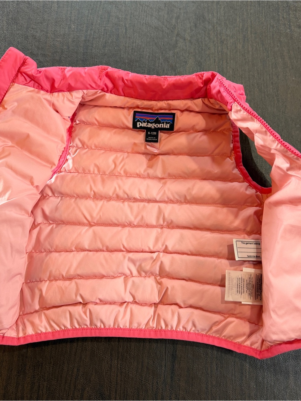 Patagonia Kids Pink Puffer Vest Sz 6-12m - Picture 5 of 8